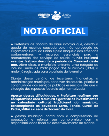 Prefeitura cancela Carnaval devido à queda de receitas, mas mantém investimentos culturais